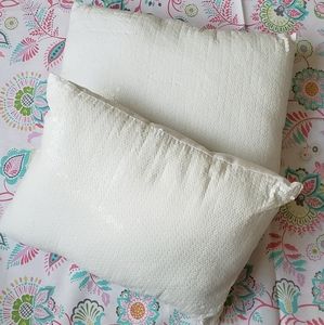 Manor Hill Glam Serenade White Sequin Pillows 2 Pieces Bundle NWT